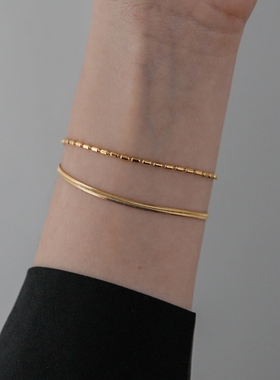 洗澡不用摘简约双层蛇骨珠