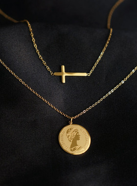 洗澡不用摘18K金色简约日系颈链