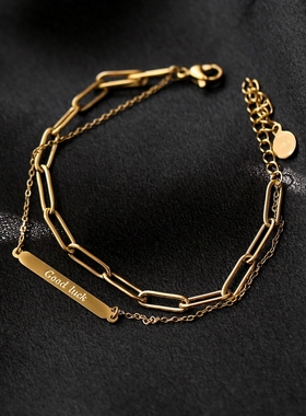 测试推荐女复古双层冷淡风手链