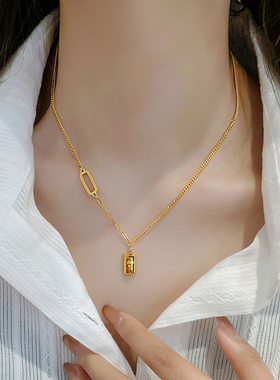 洗澡不用摘小金块项链女款2025新款轻奢高级感锁骨链不掉色配饰