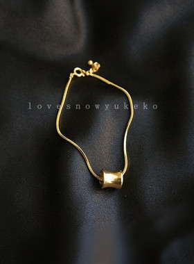 定制幸运手链k金色长方牌手链