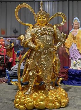 大型木雕韦陀菩萨伽蓝菩萨佛像定制铜塑玻璃钢生漆脱胎关公神像