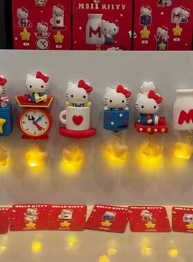 跨境HelloKitty磁吸冰箱贴可爱卡通摇摆发光星星挂件新款盲盒装