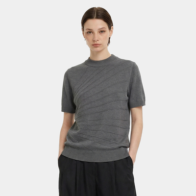 复古针织短袖T恤男女百搭