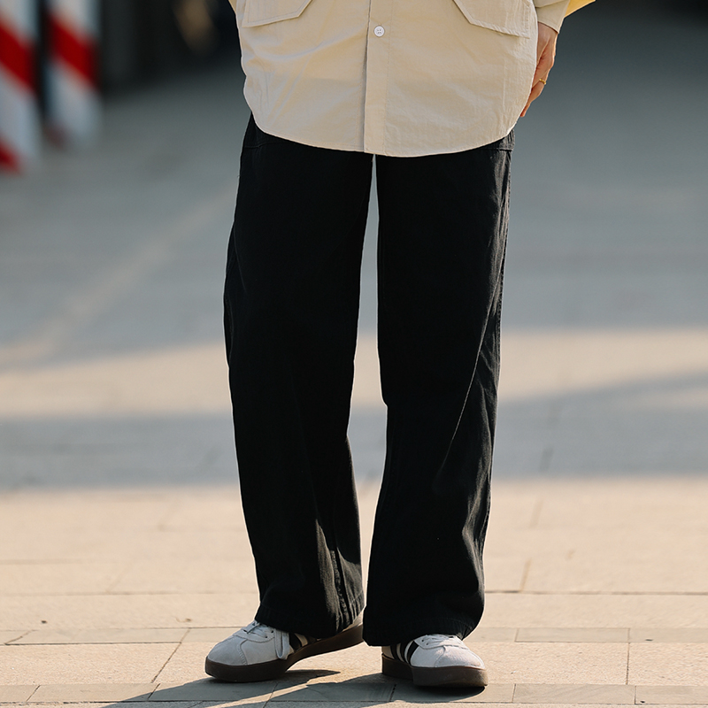 水曜日定休日系休闲裤男宽松阔腿