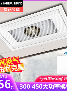 30x45集成吊顶排气扇换气扇厨房卫生间300*450大功率强力排风扇