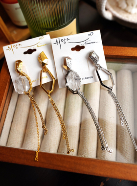 nuance 不对称长短链珍珠球球果子叶片雏菊水滴钻花朵耳钉耳环