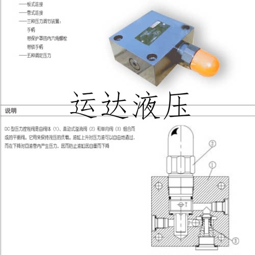 液压平衡阀 DC10G210B/315 DC10G210B/200 油缸 液压站