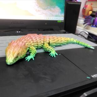 3d打印A大刺鳞龙蜥蜴可活动关节摆件装 饰儿童生日礼物玩具真动