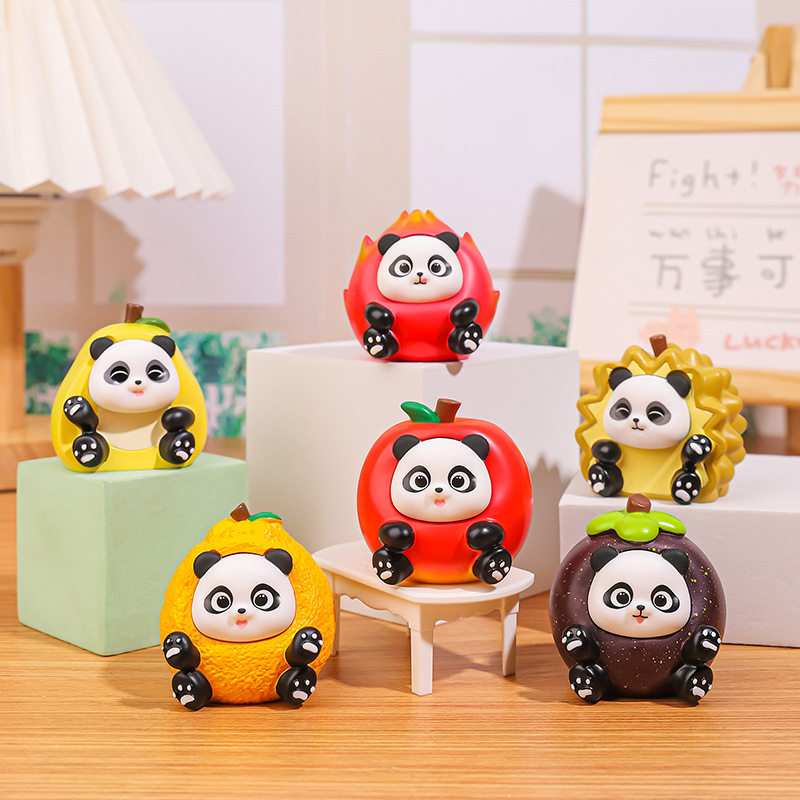 果宝胖达可爱水果熊猫公仔创意桌面装饰品女生礼物四川文创伴手礼,模玩/动漫/周边/娃圈三坑/桌游,潮玩盲盒,淘宝优惠券,粉丝福利购,淘宝优惠卷
