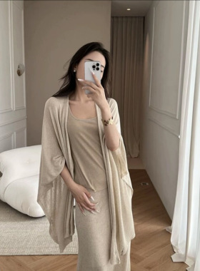 天丝亚麻纯欲针织披肩夏季薄款女
