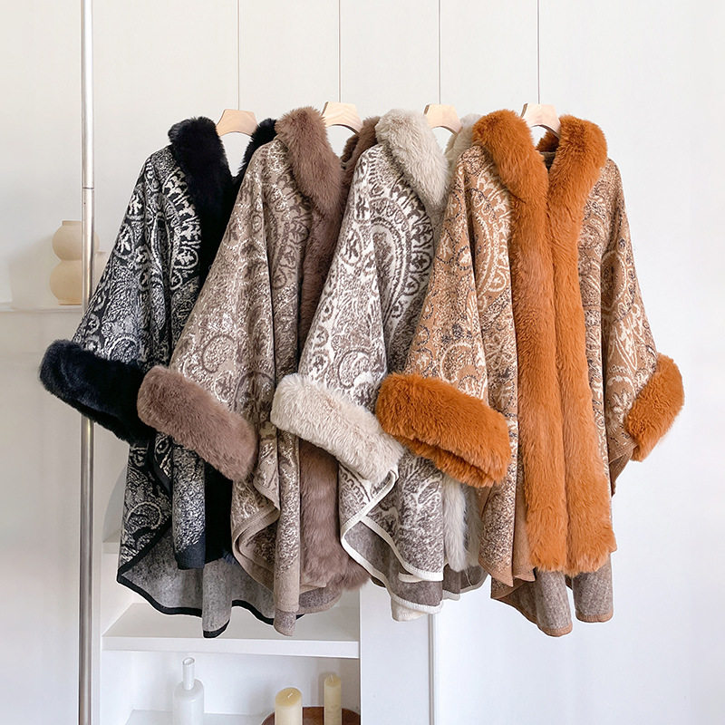 冬季新款腰果花提花毛边披肩女保暖毛边套头斗篷跨境大码秋冬,服饰配件/皮带/帽子/围巾,围巾/丝巾/披肩,淘宝优惠券,粉丝福利购,淘宝优惠卷