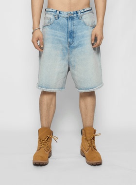 【32025】Dokie15盎司水洗宽松牛仔短裤男美式休闲复古夏季五分裤