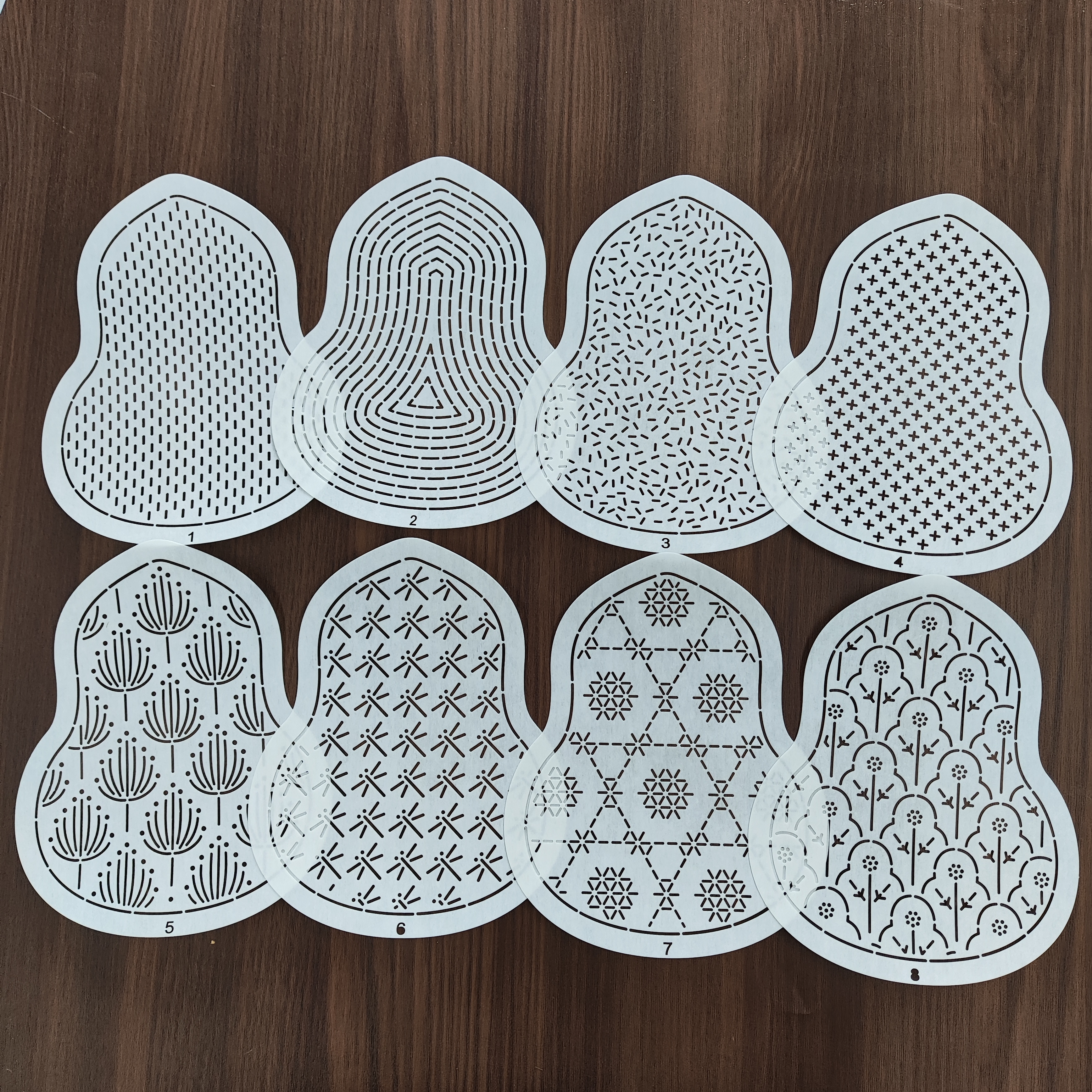 刺子绣杯垫画图模板DIY画图塑料材质 重复使用 密密缝乱针绣画图