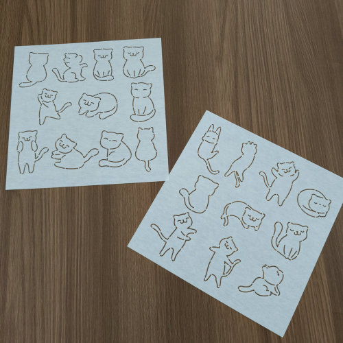 刺子绣模板 创意卡通猫咪动物画图模板