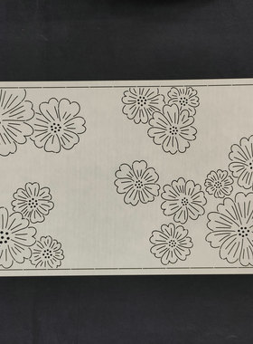 刺子绣模板 格桑花图案茶席桌旗餐垫手工刺绣画图 重复使用软模板