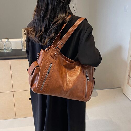 厂家批发外贸女包PU皮单肩斜挎包大容量托特包女士上班通勤