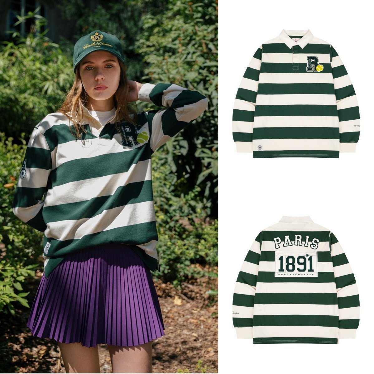 [韩国直邮]Rond&Demarrer男女宽松条纹T恤网球长袖,运动/瑜伽/健身/球迷用品,网球上装,淘宝优惠券,粉丝福利购,淘宝优惠卷