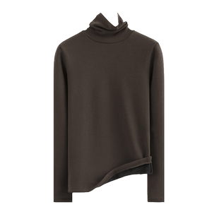 秋冬季新款高领加绒加厚保暖套头内搭打底衫纯白简约基础款长袖T