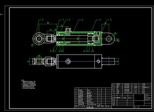 单杆双作用液压缸综合课程资料说明 包含CAD图液压缸参考资料素材