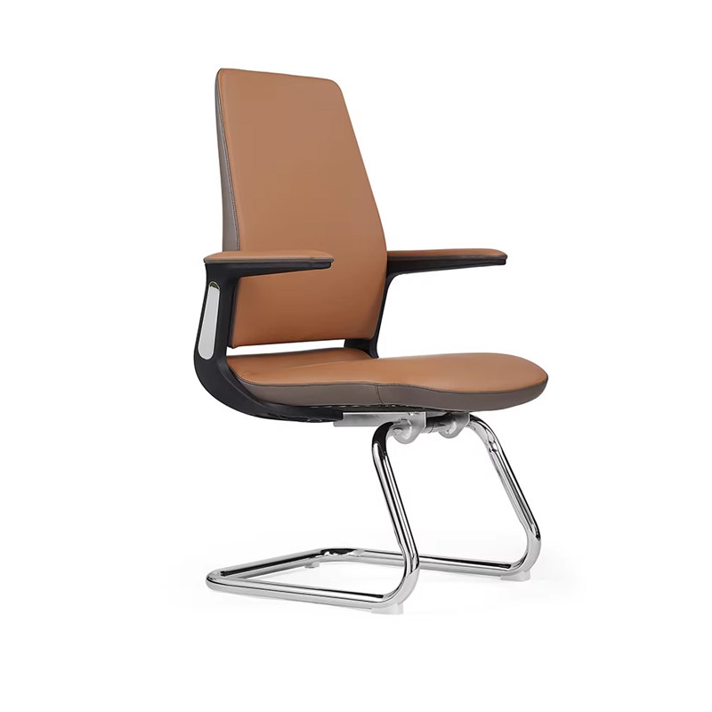 会议椅现代轻奢高档商务老板简约办公椅舒适久坐真皮弓形护腰座椅