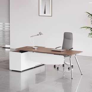 轻奢老板办公桌简约现代经理桌大班台主管桌椅组合设计师家用书桌