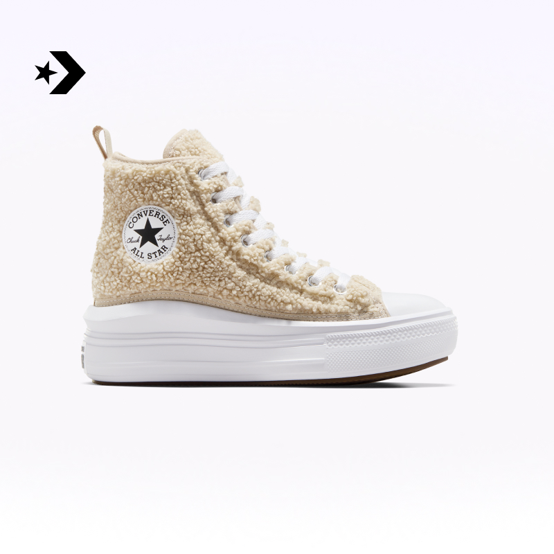 CONVERSE匡威官方 All Star Move秋冬大童高帮云朵厚底鞋A06794C