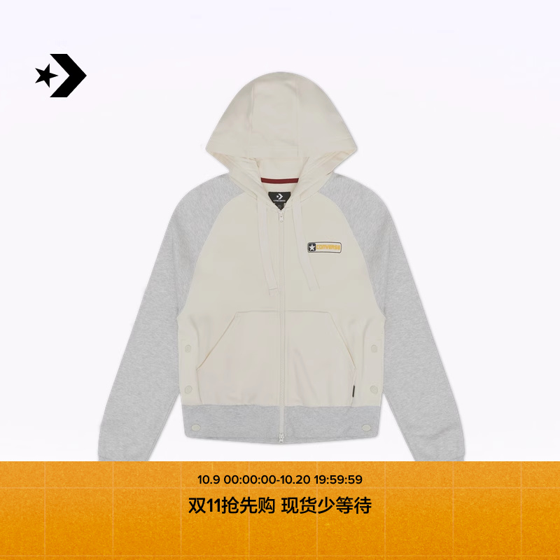 CONVERSE匡威官方 拉链连帽上衣复古女外套10028461