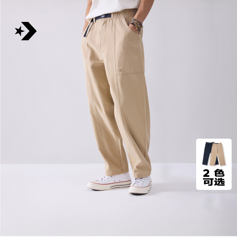 CONVERSE匡威官方 夏季拼接感工装风卡扣休闲裤男长裤MCJ424