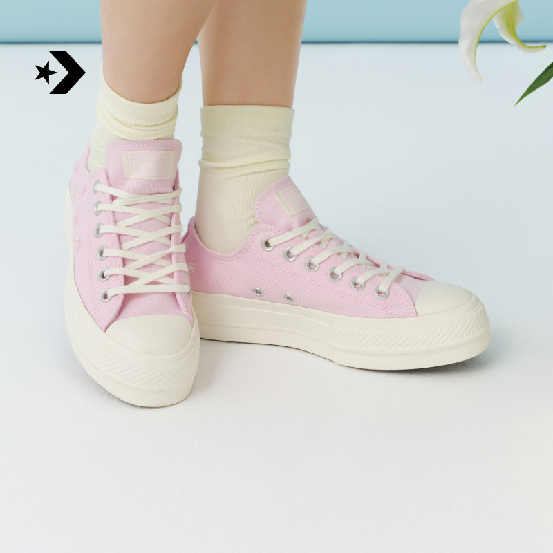CONVERSE匡威官方All Star Lift夏季串珠花朵女经典厚底鞋A16108C