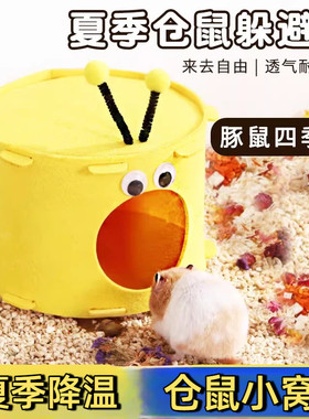 仓鼠夏天用的窝躲避屋毛毡透气窝立体造型荷兰猪花枝鼠熊四季房子