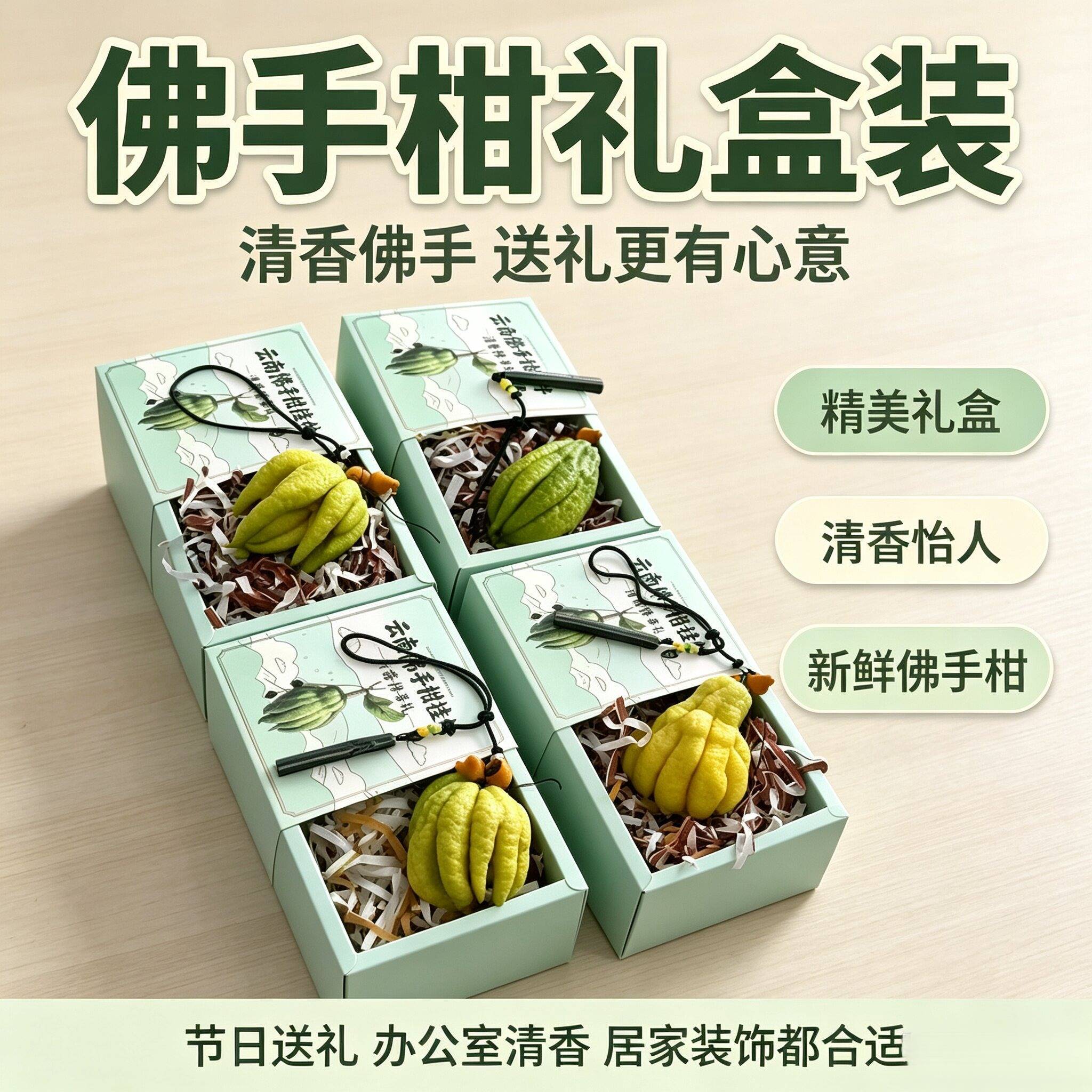 佛手柑礼盒清香伴手礼云南佛手柑挂件自然香薰节日送礼活动礼品