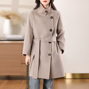 M家明星同款双面羊绒大衣女中长款羊毛毛呢外套女2024年新款爆款
