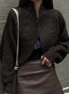 2025早秋新款时尚针织开衫女气质减龄宽松显瘦披肩上衣毛衣外套潮