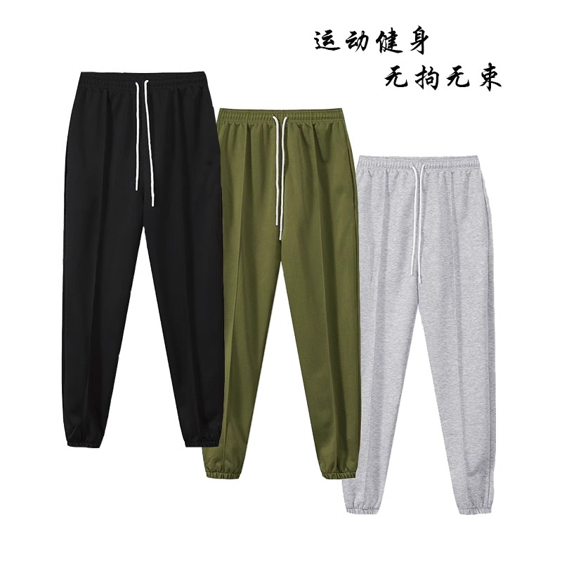 春秋新款灰色卫裤男收腿运动裤美卫裤
