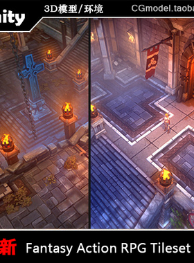 Unity3d模型资源暗黑风场景地下城Fantasy Action RPGTileset