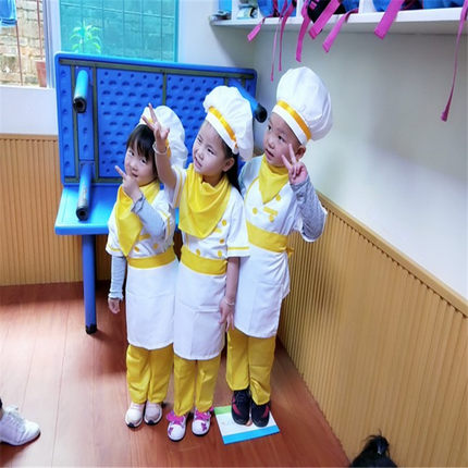 小孩游戏职业体验服装少儿小厨师扮演服儿童厨师服幼儿厨师演出服