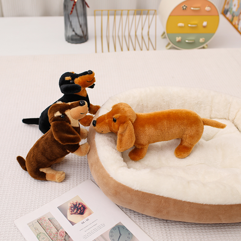 腊肠狗仿真斗牛犬公仔玩偶可爱小狗摆件毛绒玩具送生日礼物布娃娃