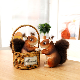仿真松鼠公仔毛绒玩具小田鼠玩偶小花栗鼠布娃娃摆件儿童生日礼物