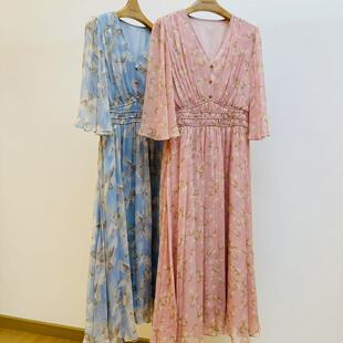 1010深圳南油原创设计师款 舒适百搭真丝裙 孤品高端品牌气质法式