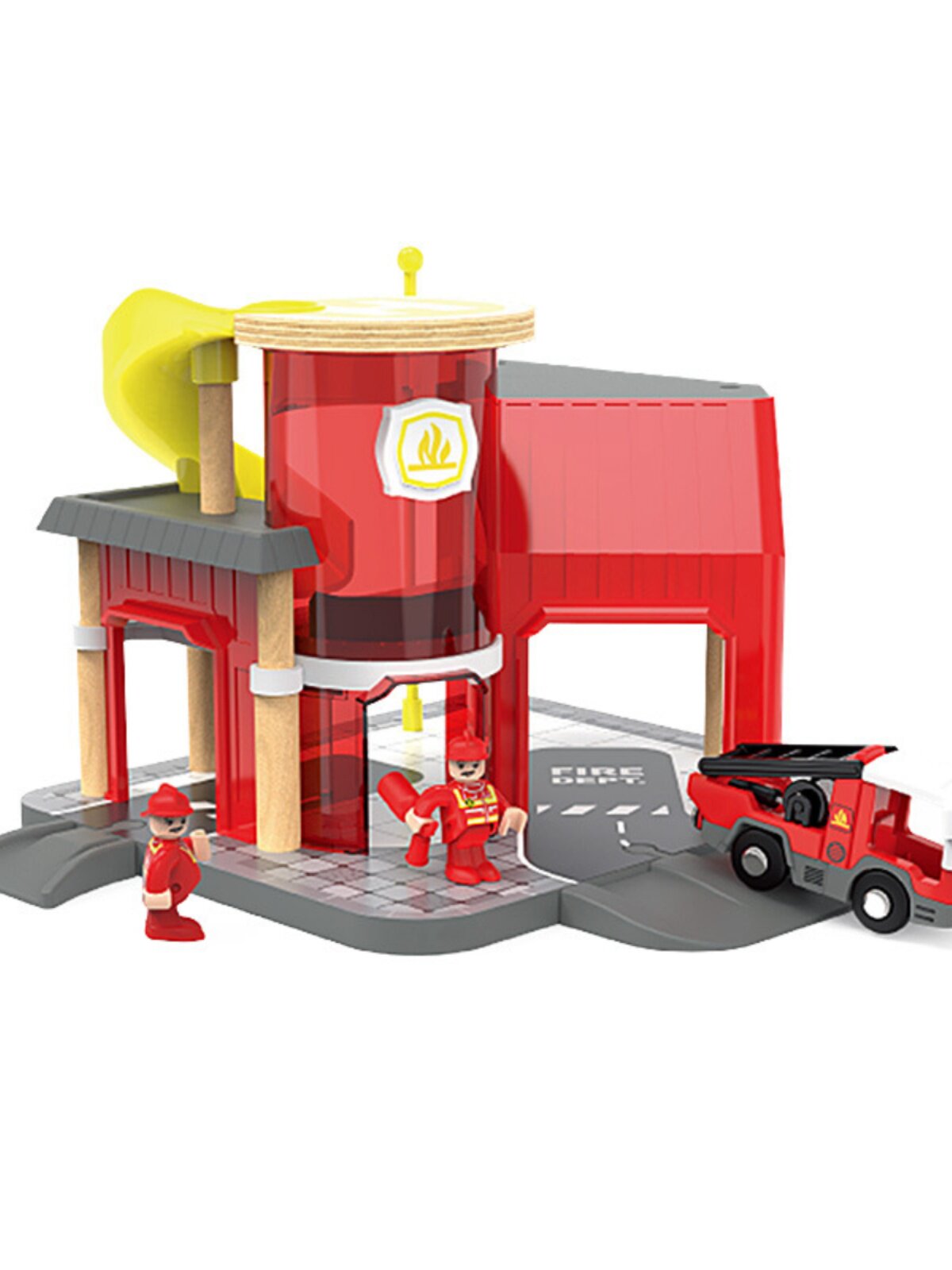 CROSS BORDER EXPORT WOODEN FIRE STATION FIRE STATION TRACK TOY BOY INS ASSEMBLING BLOCKS COMPATIBLE WOOD TRACKS