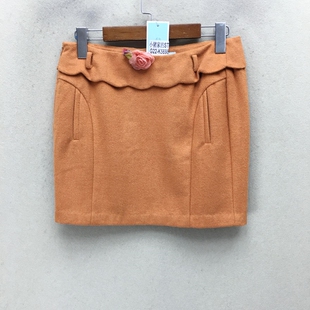 K5698 G22 品牌折扣 毛呢短裙潮款