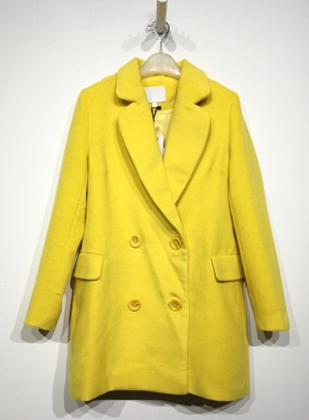 乔系列 D74726 时尚长款毛呢外套品牌女装折扣全