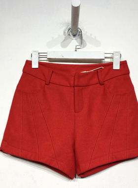 贝QN系列 D78045 时尚毛呢短裤品牌女装折扣切