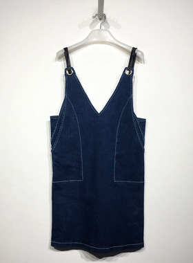 潮系列 D86111 时尚牛仔连衣裙品牌女装折扣 切