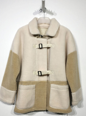 西树系列 D90397 时尚颗粒皮毛一体外套品牌女装折扣