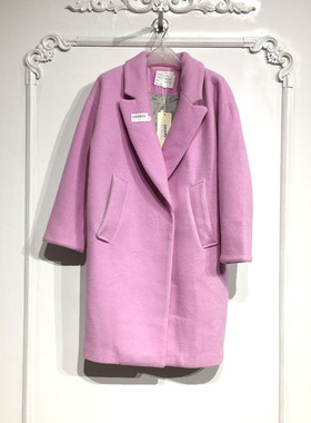 新Z系列 D83086 时尚长款毛呢外套品牌女装折扣