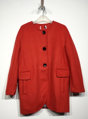 N系列 D80926 时尚长款毛呢外套品牌女装折扣