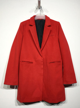 乔系列 D80238 时尚长款毛呢外套品牌女装折扣