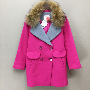 品牌折扣    毛呢大衣潮款 G24-C02804毛领可拆 全